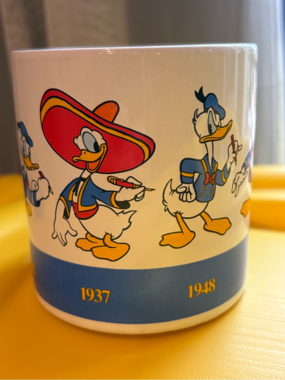 Donald Duck Timeline Ceramic Mug - Blue and White - Picture 2 of 6